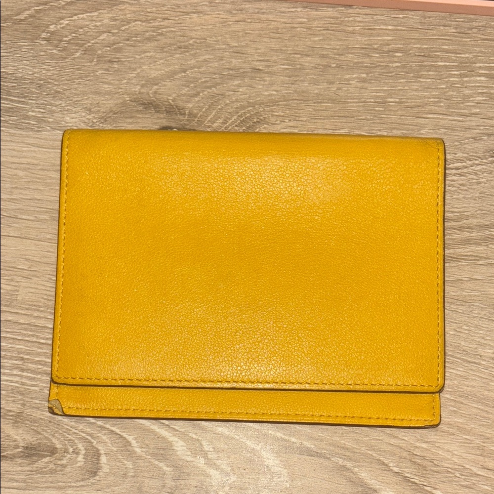 Hermes Yellow Wallet Minimalist Leather Clutch